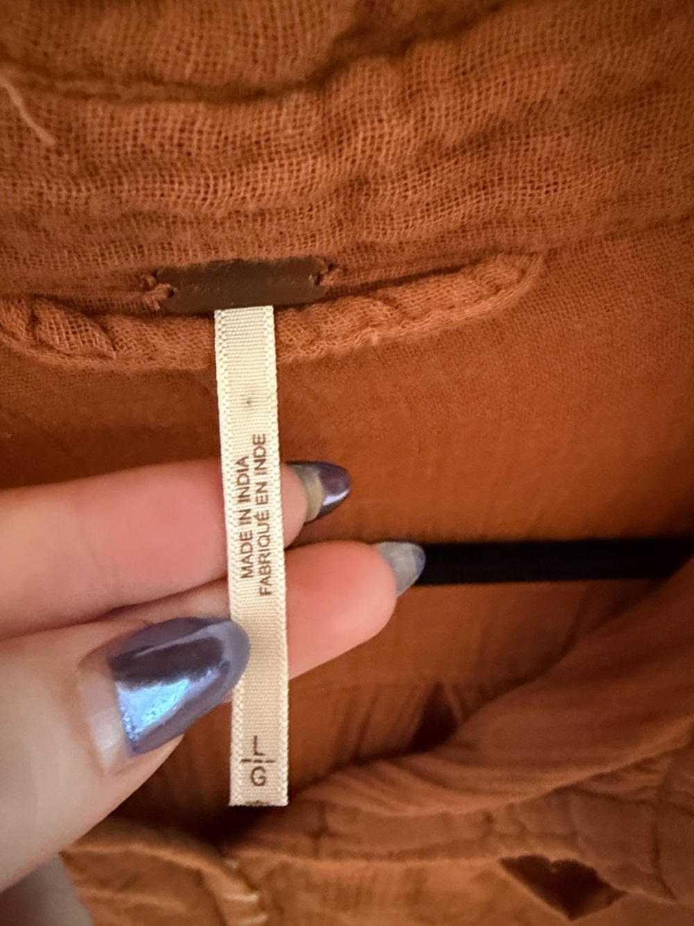 Free People Rust Terracotta Button Pullover Tunic - Picture 2 of 3